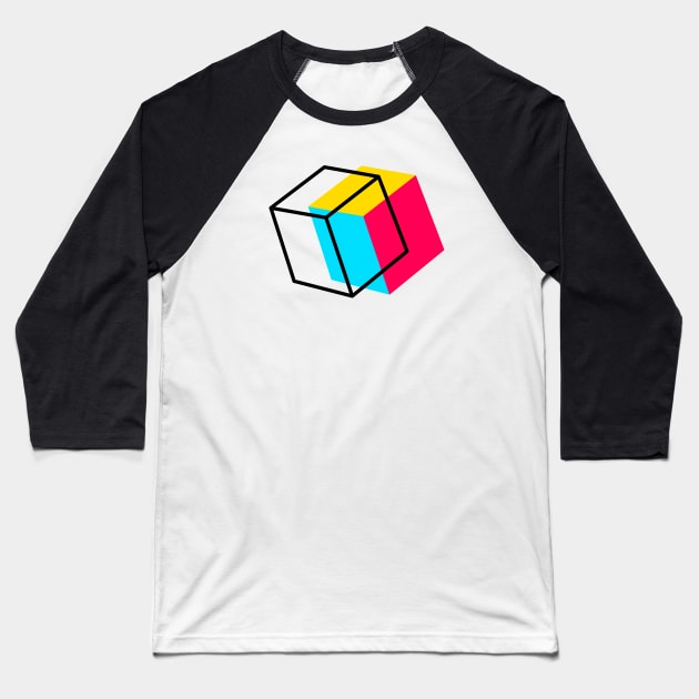 Abstract 90s Box Design Baseball T-Shirt by The90sMall